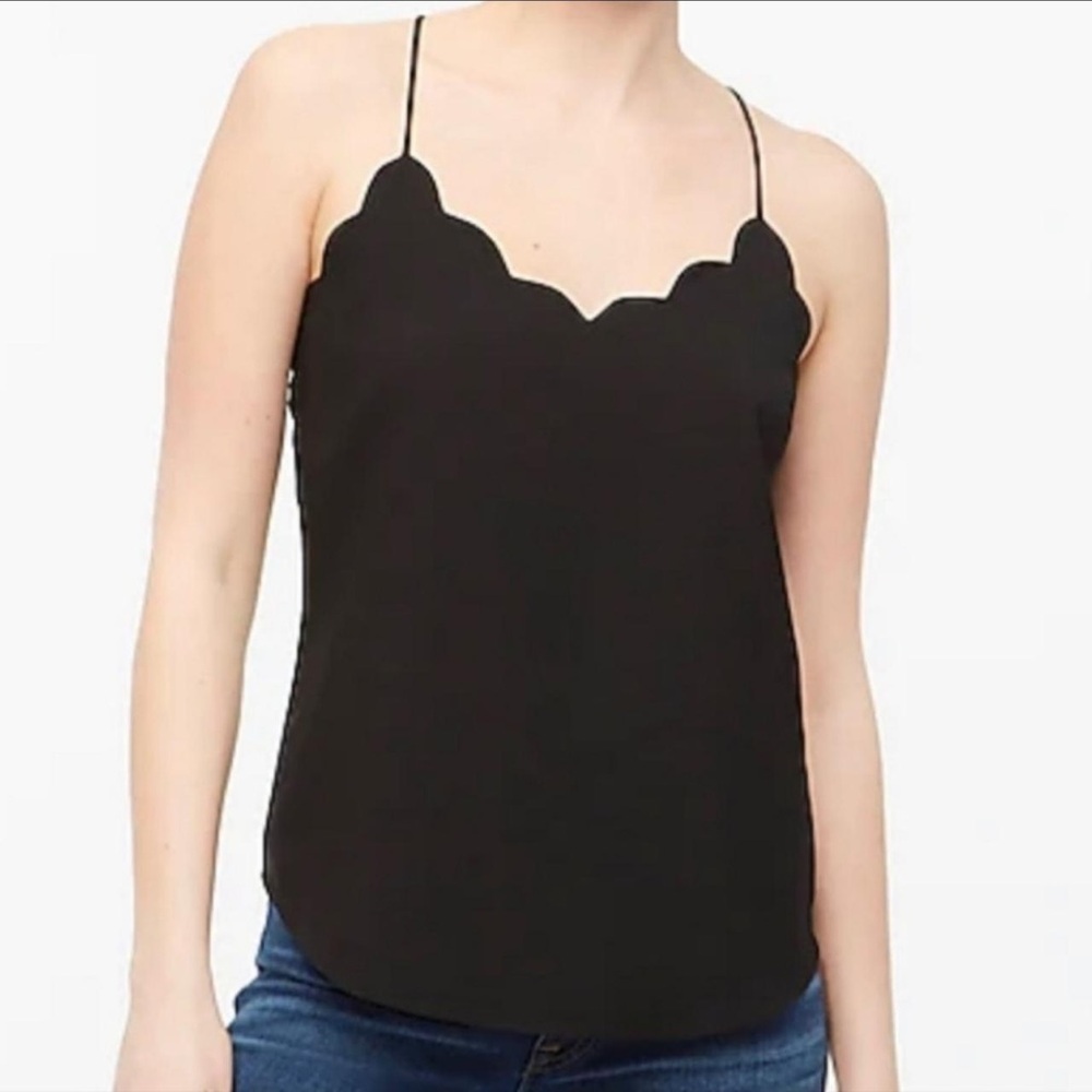 Black Scalloped Camisole Top